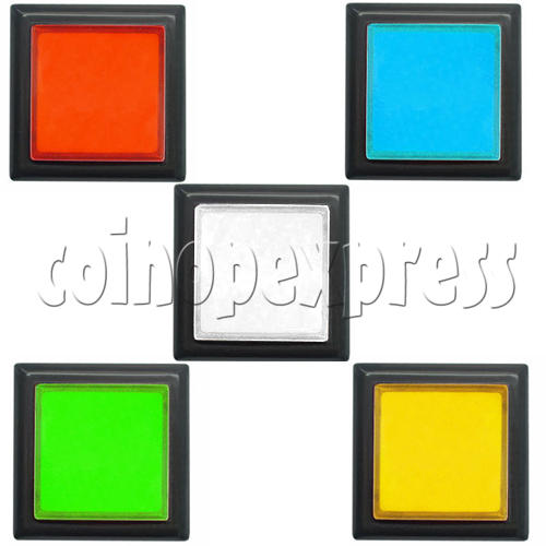 33mm Square Illuminated Push Button - Black Body with Color Top 8789 33mm Square Illuminated Push Button - Black Body with Color Top 8789
