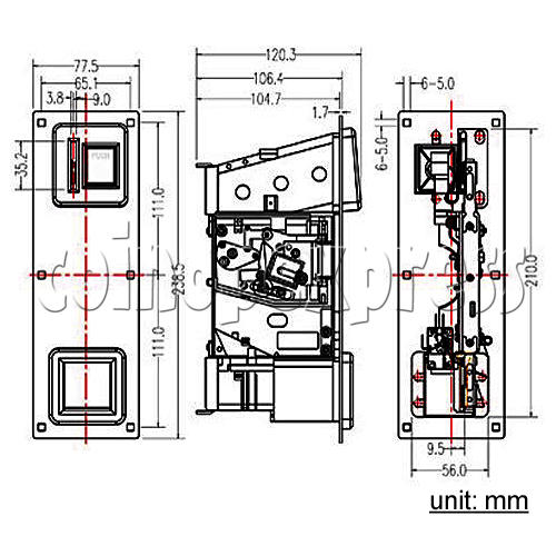 America Style Horizontal Coin Insertion Assembly 28556 America Style Horizontal Coin Insertion Assembly 28556