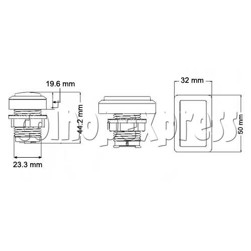 Rectangular Push Button for Beatmania II DX 17400 Rectangular Push Button for Beatmania II DX 17400