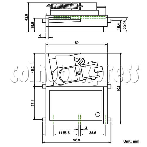 WEIYA Coin Mech HI-0811CS (EURO type coins) 24384 WEIYA Coin Mech HI-0811CS (EURO type coins) 24384